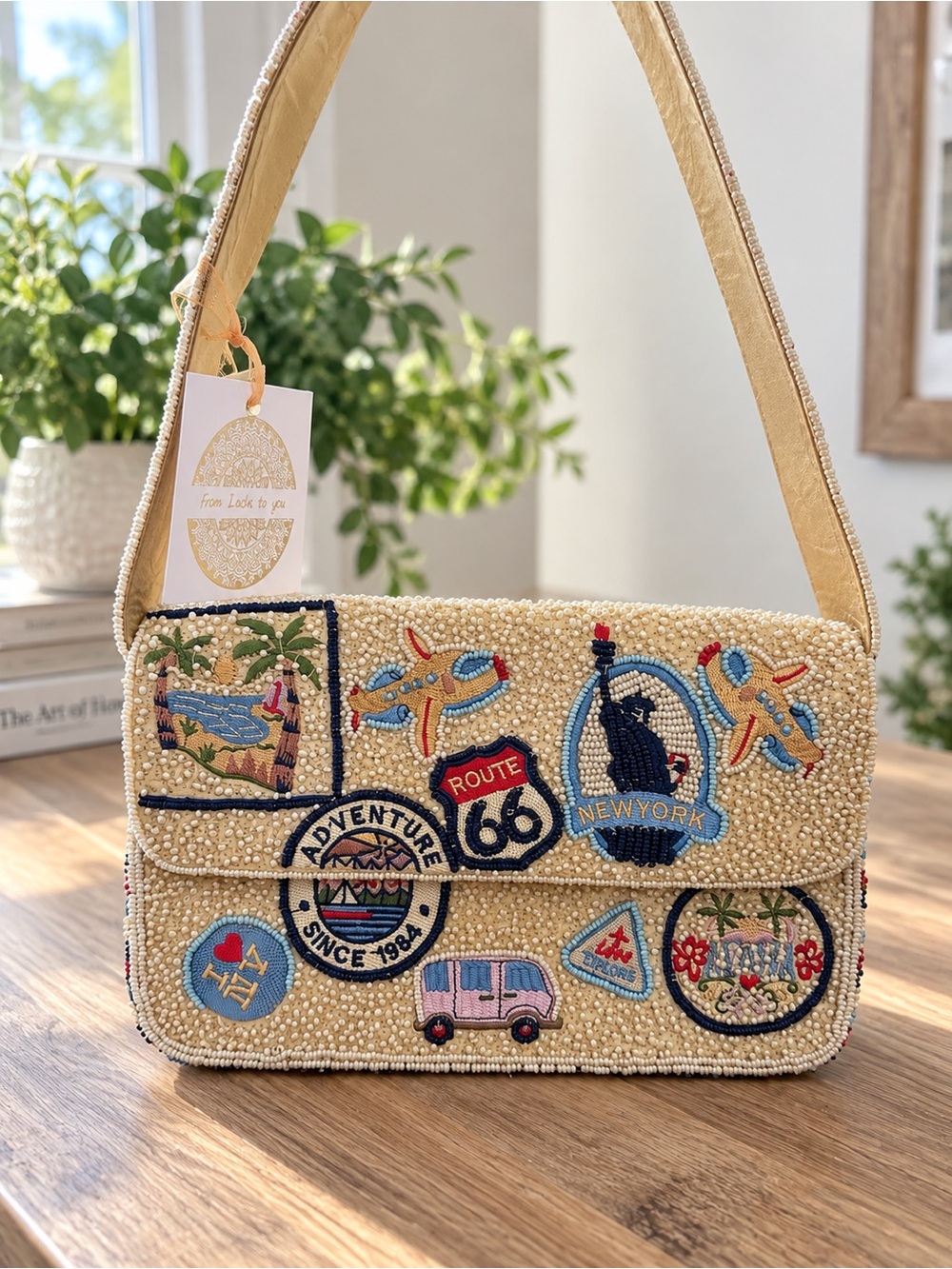 Handcrafted Beaded Travel Adventure Shoulder Bag – New With Tags